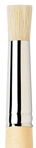 da Vinci Graphic Design Series 113 Stencil Brush, White Chinese Hog Bristle with Long Plainwood Handle, Size 8