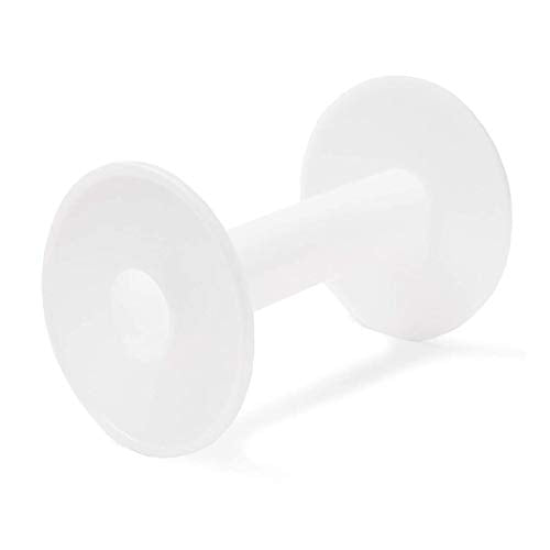 Bluemoona 10 PCS - Empty Plastic Wire Spools Bobbins Round Ends for Various Size Cord Ribbon (White)