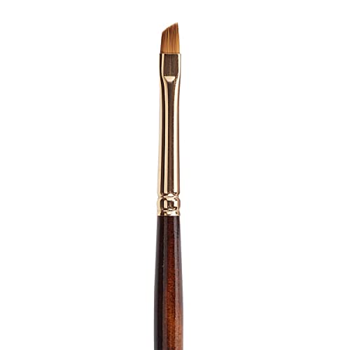 KINGART Premium Finesse 8400-1/2 Angular Shader Series Artist Brush, Synthetic Kolinsky Sable Hair, Short Handle, for Watercolor and Oil Paints, Size 1/2"