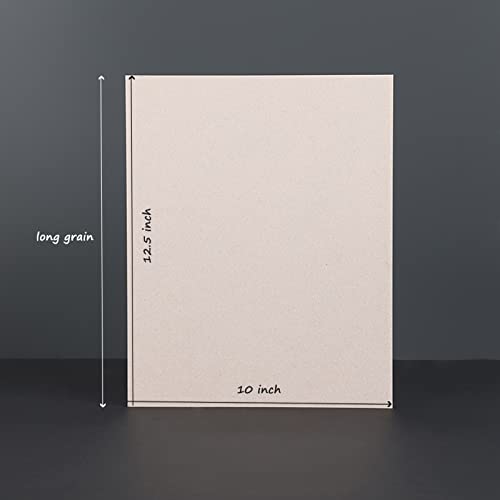 Book Board, 10 Pcs, 80PT(.086"), 10x12.5", Binders Board for Book Binding, Book Cover, Gray/Tan