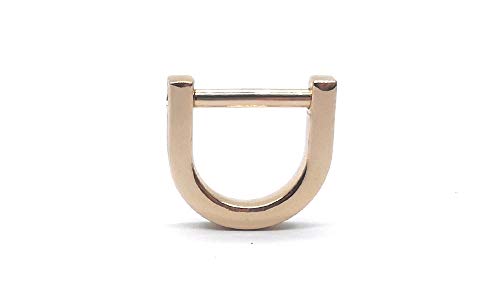 ZLYY 4Pcs 12mm/0.5" Mini U Shape D Ring with Closing Screw Shackle, for Buckle, DIY Leather Craft Purse Keychain, Gold