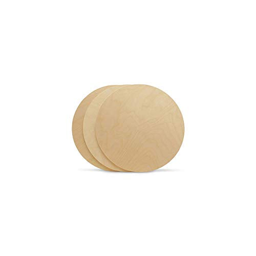 Wood Plywood Circles 4 inch, 1/4 Inch Thick, Round Wood Cutouts, Pack of 12 Baltic Birch Unfinished Wood Circles for Crafts, by Woodpeckers