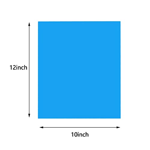 RENLITONG Lake Blue Heat Transfer Vinyl HTV Bundle : 11 Pack 12inch x 10inch Sheets DIY Iron On for T-Shirt Clothing, Easy to Cut & Weed & Press Design (11 Sheets, Lake Blue)