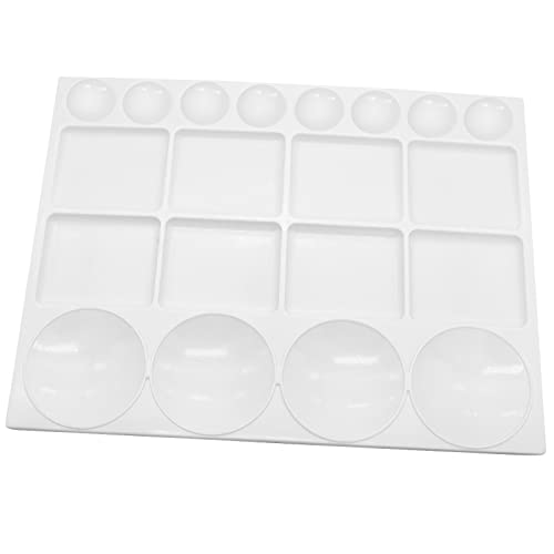 20 Well Watercolor Paint Tray Palette Pallet Acrylic Painting Mixing Plastic Artist Large Square Palette, 13 x 10 Inches, White, 1PCS
