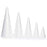 White Foam Cones for Crafts, 5 Assorted Sizes (2-4.5 in, 18 Pack)