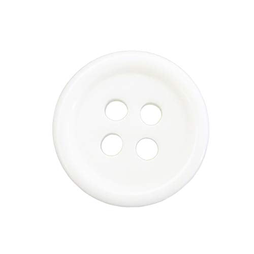 Seeking ROAM Buttons 4 Hole, 1/2 Inch, Resin, 10 Pieces, White (White)