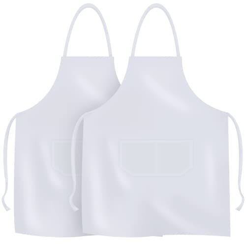 MR.R Sublimation Blanks White Aprons,Sublimation Bib Aprons ,Unisex White Apron for Heat Transfer Printing,Kitchen Crafting BBQ,25x30 inch (2)