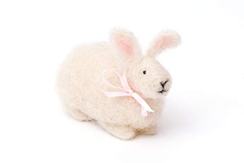 Bunny Wool Needle Felting Craft Kit by WoolPets. Made in the USA.