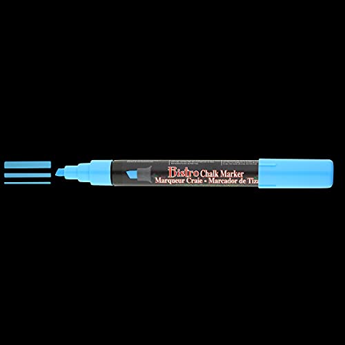 Uchida 483-C-F3 Chisel Tip Bistro Chalk Marker, Fluorescent Blue