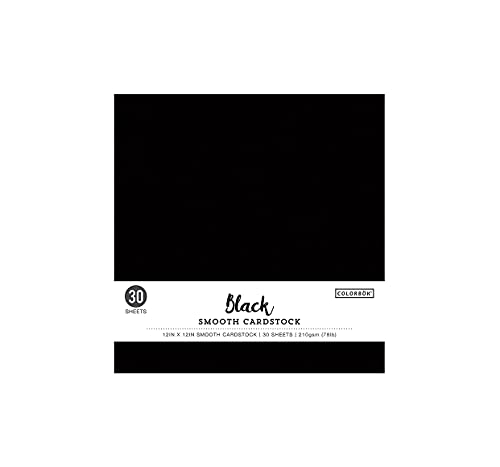 Colorbok Black 12x12in Smooth Cardstock (Single Pack)