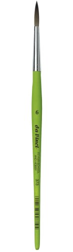 da Vinci Student Series 373 Fit for School and Hobby Paint Brush, Round Elastic Synthetic with Green Matte Handle, Size 6