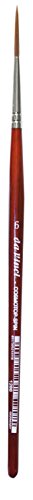 da Vinci Watercolor Series 1280 CosmoTop Spin Paint Brush, Medium Needle-Sharp Liner Synthetic with Red Handle, Size 6