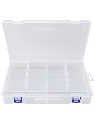 Beoccudo Tackle Box Beads Organizer Tackle Boxes with Dividers Plastic Storage Large 10 Grids Box Jewelry Compartment Container