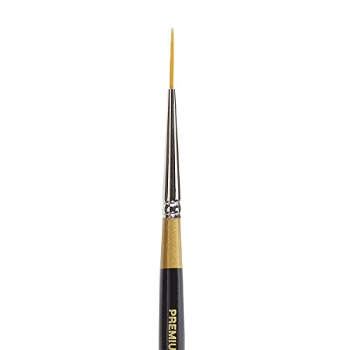 KINGART Original Gold 9375-10/0 Mid Length Liner Series, Premium Golden Taklon Multimedia Artist Paint Brushes, Great with Outlining, Calligraphy & Lettering