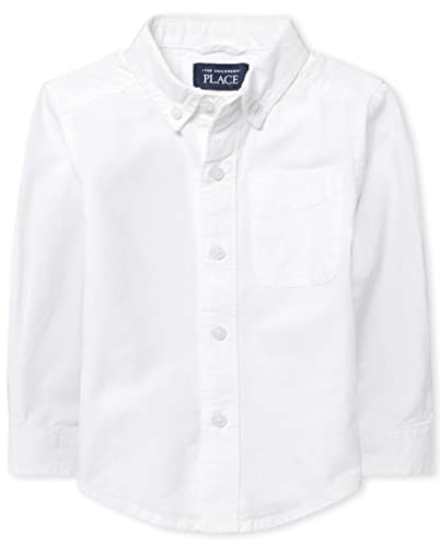 The Children's Place Baby Boys And Toddler Boys Long Sleeve Oxford Button Down Shirt,White,12-18MOS