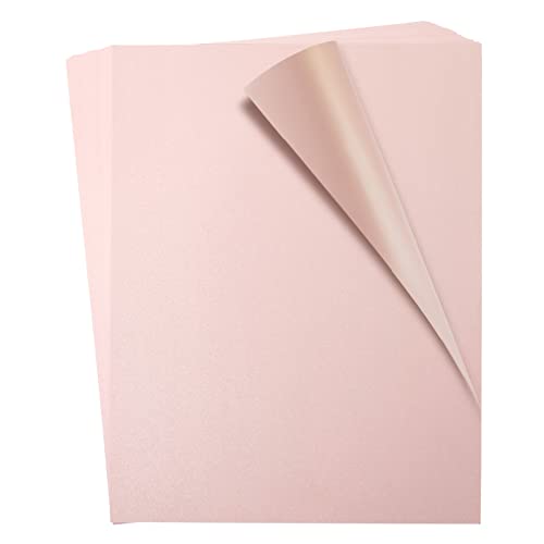 48 Sheets Pink Metallic Shimmer Cardstock Paper for Crafts, Scrapbooking, Gift Wrapping (8.5 x 11 In)