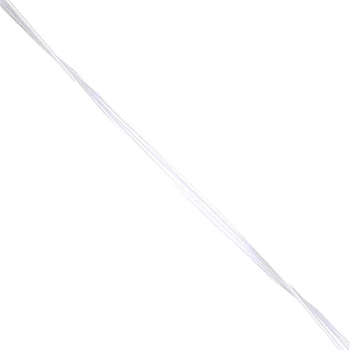Mandala Crafts Flat Elastic Band, Braided Stretch Strap Cord Roll for Sewing and Crafting; 1/8 inch 3mm 50 Yards White