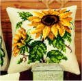Vervaco Cross Stitch Embroidery Kits Pillow Front for Self-Embroidery with Embroidery Pattern on 100% Cotton and Embroidery Thread, 15,75 x 15,75 Inches - 40 x 40 cm, Sunflowers
