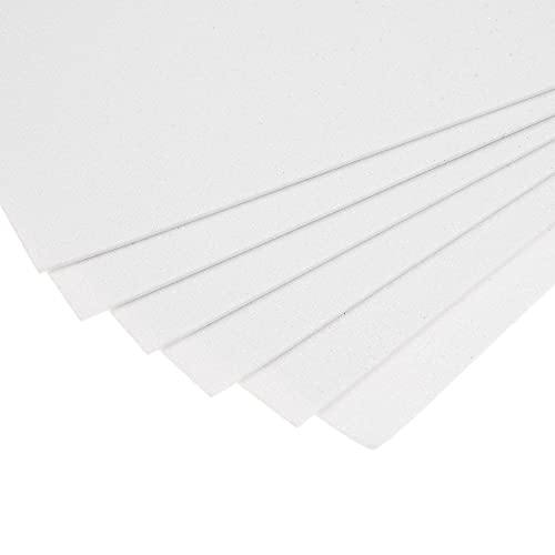 uxcell White Glitter EVA Foam Sheets 11 x 8 Inch 2mm Thick for Crafts DIY Project 12 Pcs