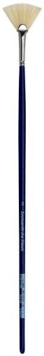 da Vinci Varnish & Priming Series 403 Fan Blender Brush, Double Thick Extra Short Hog Bristle with Blue Handle, Size 3