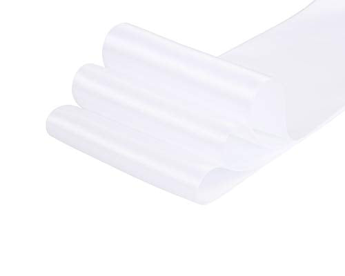 ITIsparkle 4" Inch Wide Solid Color Double Faced Satin Ribbon 25 Yards-Roll Great for Chair Sash, White