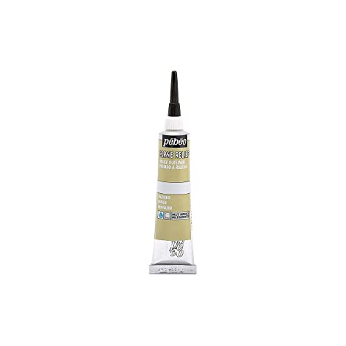 Pebeo Vitrail, Cerne Relief Dimensional Paint, 20 ml Tube with Nozzle - Pale Gold