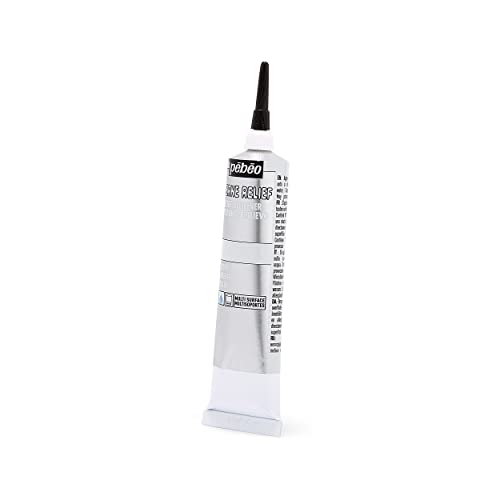 Pebeo Vitrail, Cerne Relief Dimensional Paint, 37 ml Tube with Nozzle - Silver