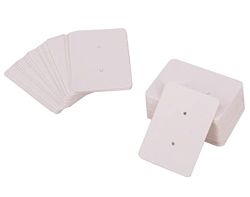 TIAMALL 300 PCS Earring Display Cards White Paper Earrings Tags Ear Stud Earring Card (White)