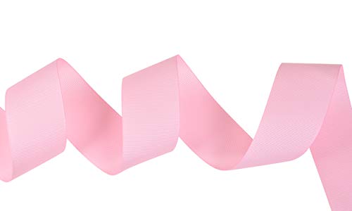 YAMA Solid Grosgrain Ribbon 1 1/2 inch 50 Yards for Gift Package Wrapping Floral Design Crafting Party Wedding Decorations, Pearl Pink