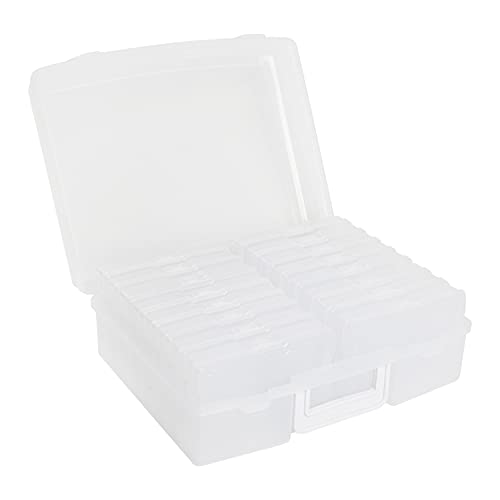 novelinks Photo Case 4" x 6" Photo Box Storage - 16 Inner Photo Keeper Photo Organizer Cases Photos Storage Containers Box for Photos (Clear)