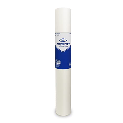 ALVIN 55W-B Lightweight Tracing Paper Roll, White, Suitable with Ink, Charcoal, Felt Tip Pen, for Sketching or Detailing - 14 Inches, 20 Yards, 1-inch Core