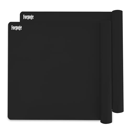Foepoge Extra Large Silicone Sheets for Crafts 2 Pack, Nonstick Silicon Mat for Resin, Countertop Protector for Epoxy Jewelry Casting Painting, Heat Resistant Placemat - Black, 27.9" x 20"