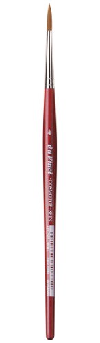 da Vinci Watercolor Series 5580 CosmoTop Spin Paint Brush, Round Synthetic with Red Handle, Size 4 (5580-04)