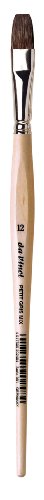 da Vinci Watercolor Series 991 Petit Gris Mix Paint Brush, Flat Russian Blue Squirrel Hair/Synthetic Mix with Lacquered Non-Roll Handle, Size 12 (991-12)