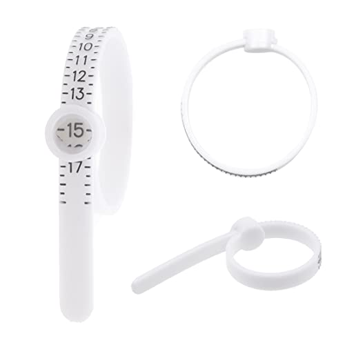 Kare & Kind 2X Ring Sizer Measuring Tool - US Size 1-17 - Measure Finger Size Accurately - Reusable Clear Print with Magnifying Glass - Jewelry, Ring - (Black/White)