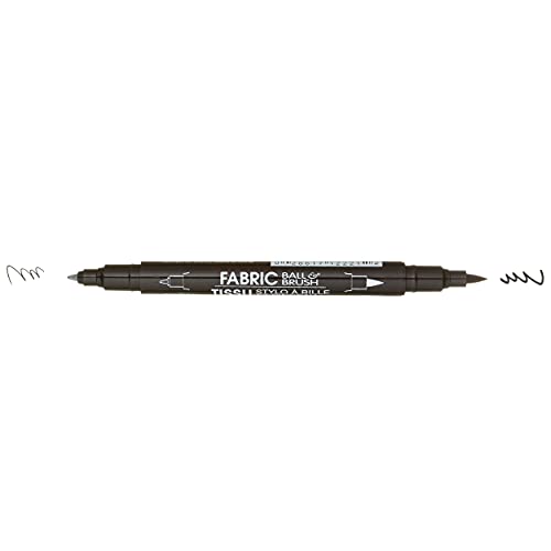 UCHIDA 122-C-1 Marvy Fabric Ball and Brush Marker, Black