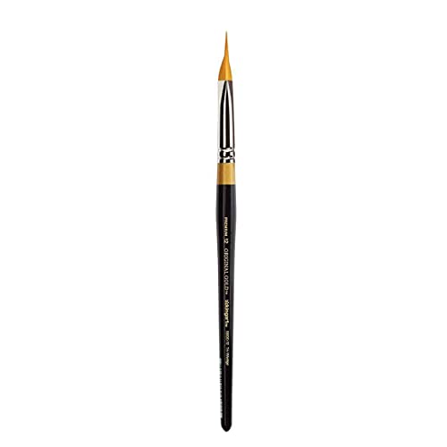 KINGART Original Gold 9900-12 Miracle Tri-Wedge Series, Premium Golden Taklon Multimedia Artist Brushes