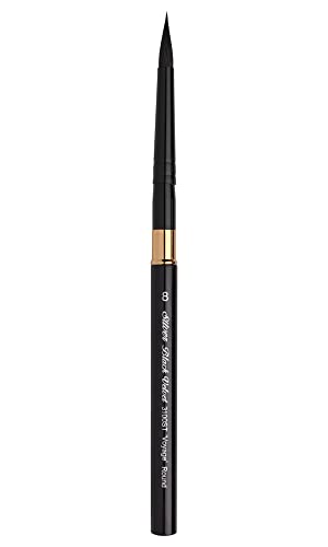Silver Brush Limited 3100ST8 Black Velvet Voyage Travel Round Paint Brush for Watercolor, Detail and Line Brush, Size 8, Short Handle