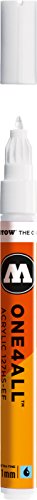 MOLOTOW ONE4ALL Acrylic Paint Marker, 1mm Extra Fine, Signal White, 1 Each (127.102)