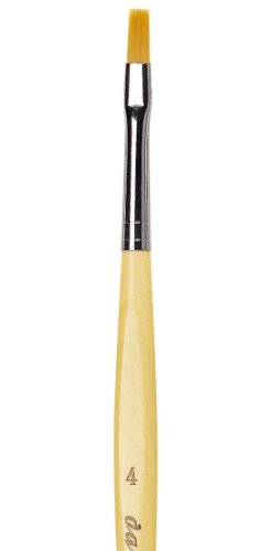 da Vinci Student Series 304 Junior Paint Brush, Flat Elastic Synthetic with Lacquered Non-Roll Handle, Size 4