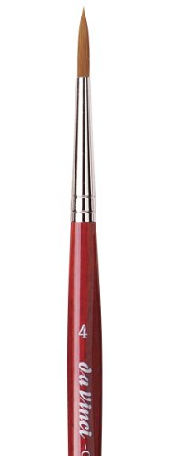 da Vinci Watercolor Series 5580 CosmoTop Spin Paint Brush, Round Synthetic with Red Handle, Size 4 (5580-04)