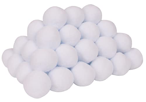 THEUU 50 Pack Fake Snowballs 3 inch White Plush Artificial Soft Snowballs for Kids Adults Snow Fight Game Indoor Outdoor Winter Christmas Holiday Decorations (50)