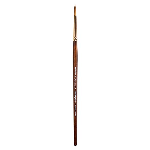 KINGART Premium Finesse 8000-4 Round Series Artist Brush, Synthetic Kolinsky Sable Blend, Watercolor and Oil Paints, Size 4