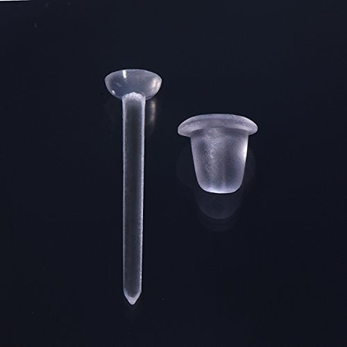 EBOOT Plastic Earring Posts and Backs Clear Earring Pins Ear Safety Backs Earnuts Earring Findings, Total 400 Pairs