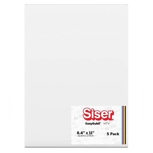 Siser EasySubli Sublimation Heat Transfer Vinyl 8.4" x 11" - 5 Pack