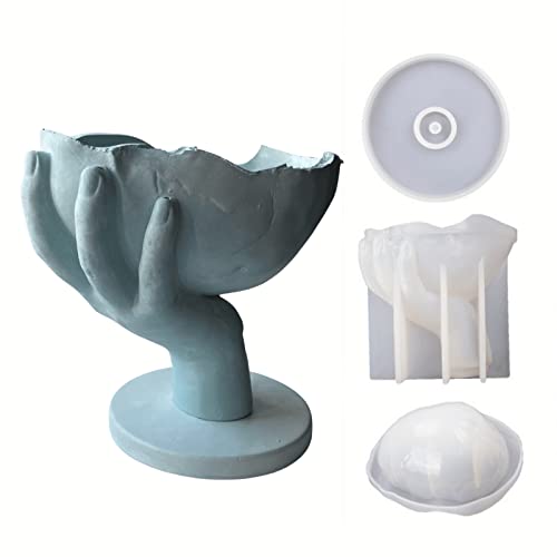 ZMCHE Halloween Mold Hand Mold Candle Holders Resin Mold Hand Silicone Molds Soap Holder Epoxy Casting Mold for DIY Crafts Home Decoration Handicrafts Ring Jewelry Storage