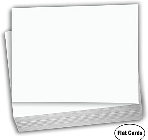 Hamilco White Cardstock - Flat 4 X 6" Heavy Weight 80 lb Card Stock for Printer - 100 Pack