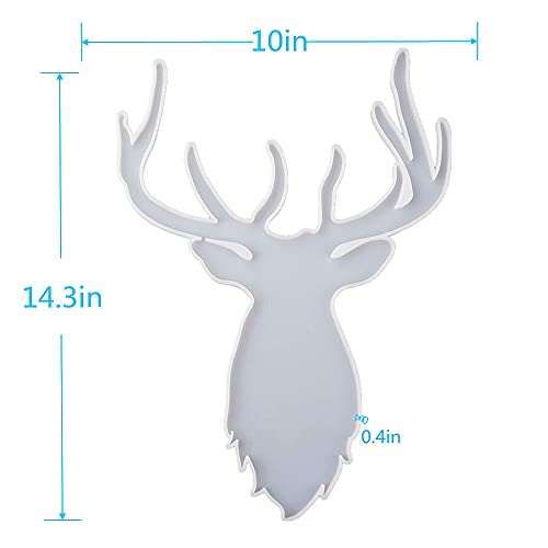 Deer Head Resin Mold Christmas Deer Antlers Silicone Molds Animal Head Epoxy Casting Mould for Wall Hanging Mount Decor DIY Jewelry Art Craft Making Set