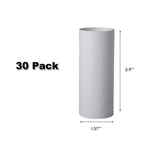 30 Pack Craft Rolls - Round Cardboard Tubes - Cardboard Tubes for Crafts - Craft Tubes - Paper Tube for Crafts - 1.57 x 3.9 Inches - White