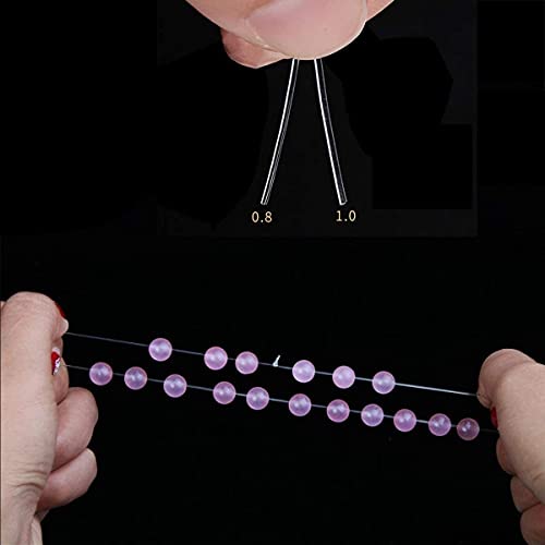 CCINEE 0.4mm-1mm Clear Crystal Strong Stretchy Elastic String Transparent Beading Line Perfect for Bracelet Beading Making